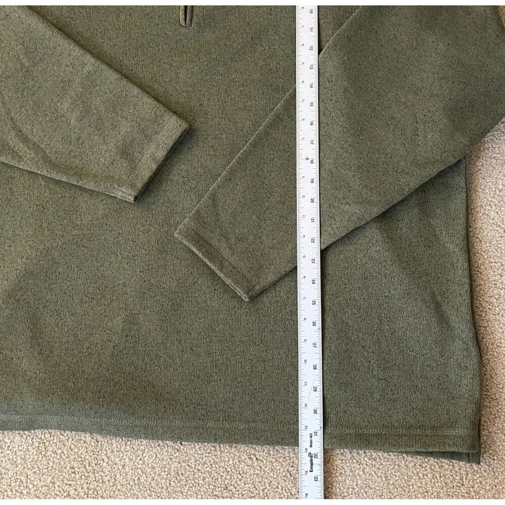 Wrangler Authentics Sweater Men's 3XL / TG Mock‎ Neck Green 1/4 Zip Long Sleeve